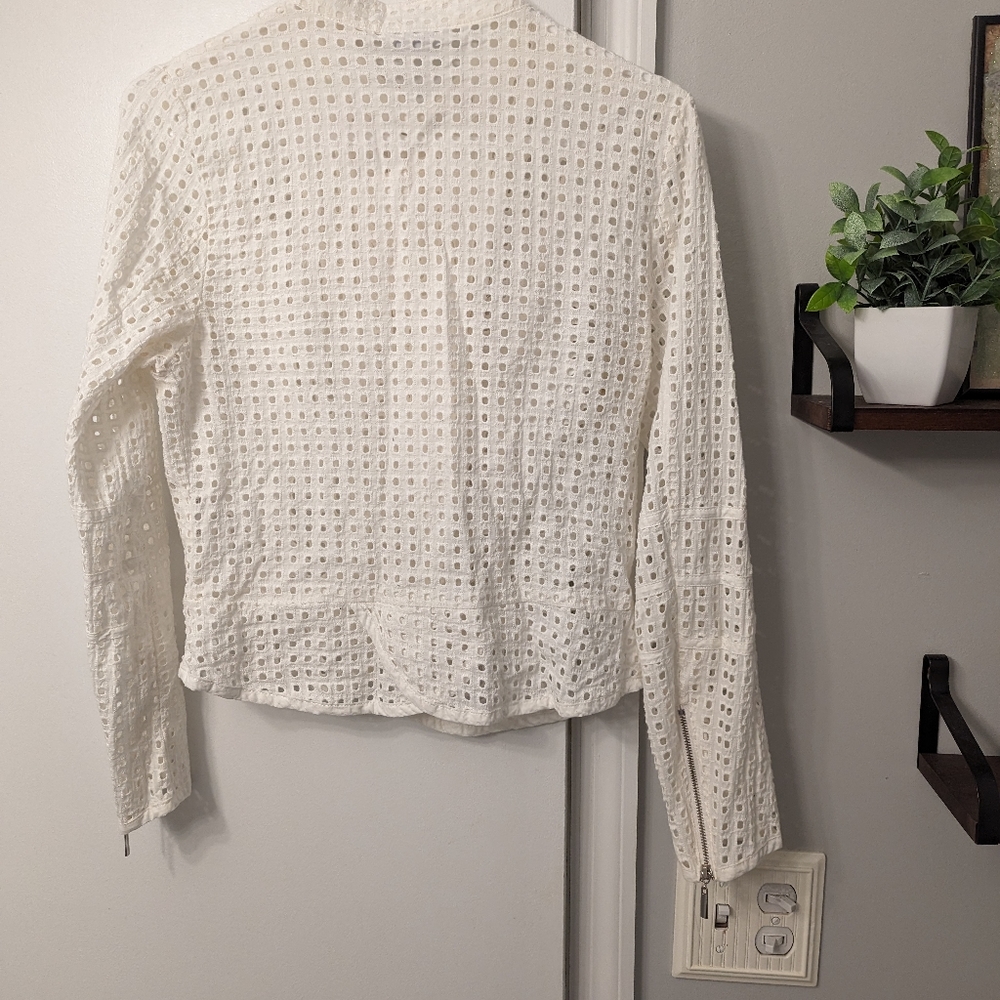 White Zip Up Jacket - Picture 3 of 5